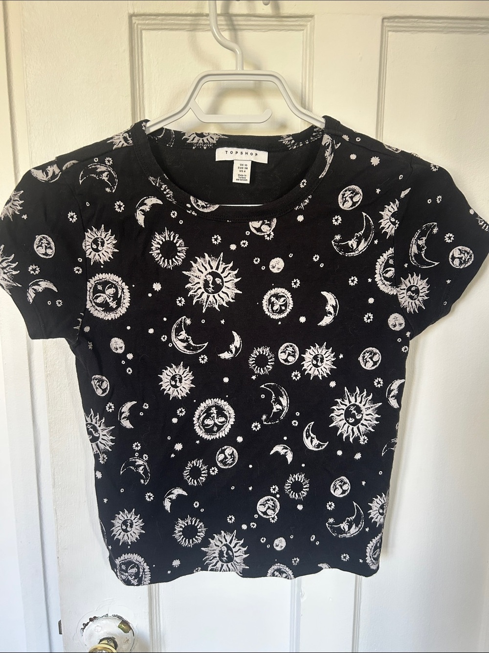 Topshop Black Sun & Moon Graphic Short Sleeve Tee